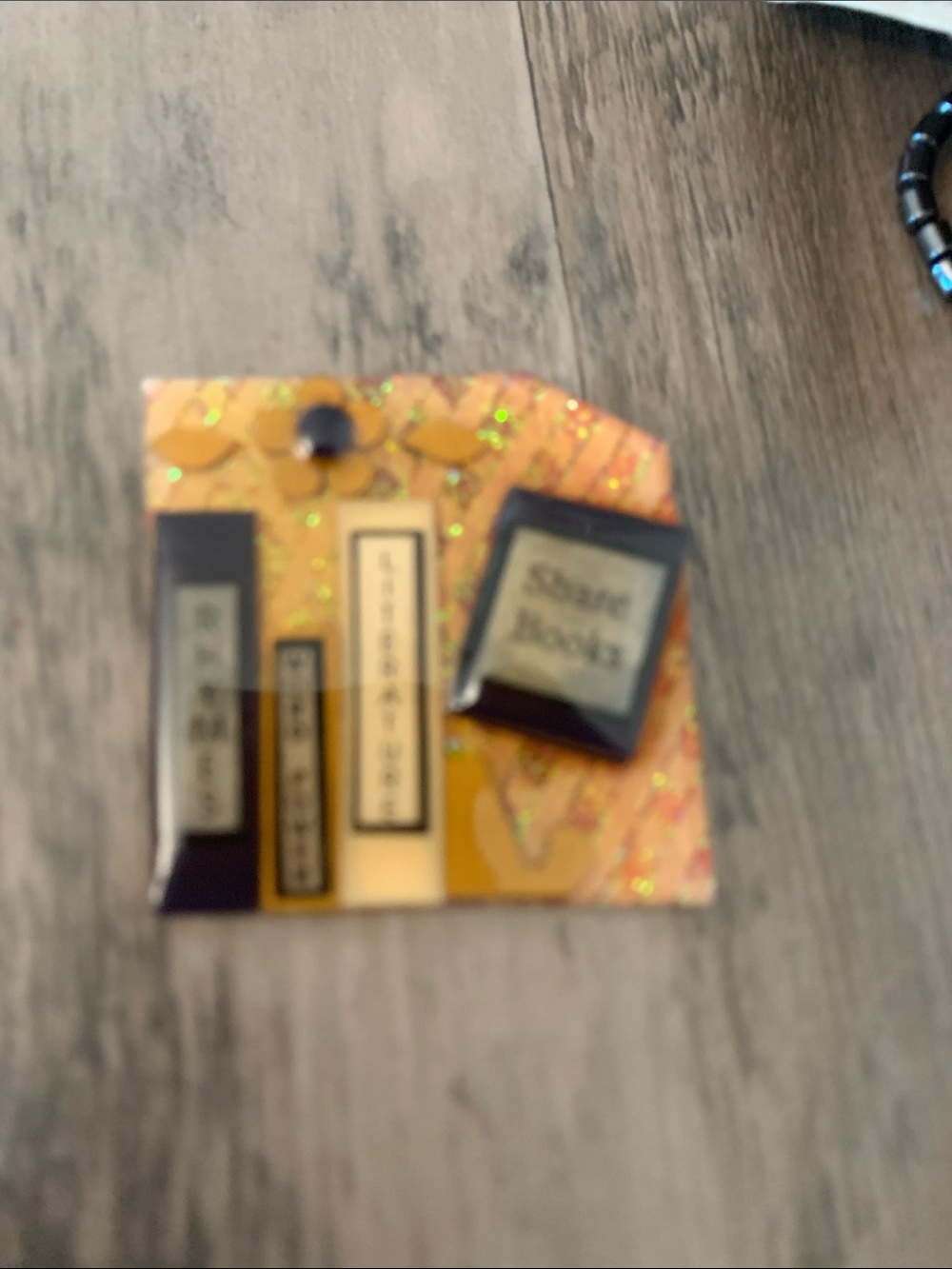 Vintage Lucinda Orange Book-Themed Women’s Brooch Pin by